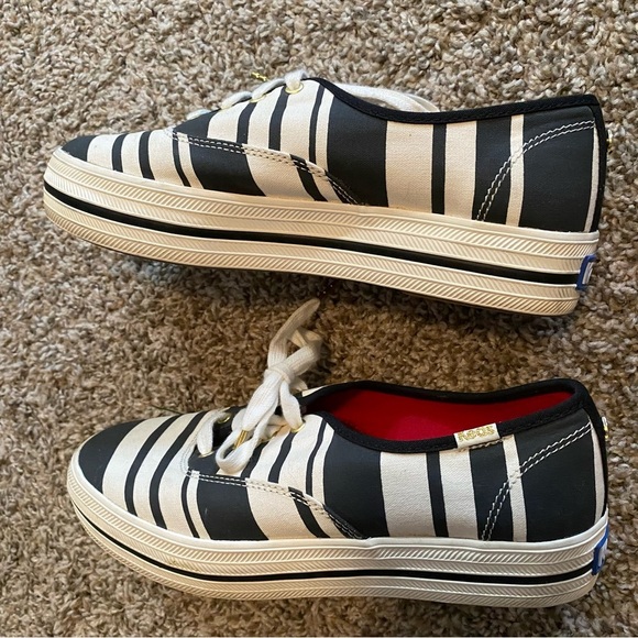 Keds + Kate Spade Striped Sneakers Size 6.5 - Picture 2 of 10